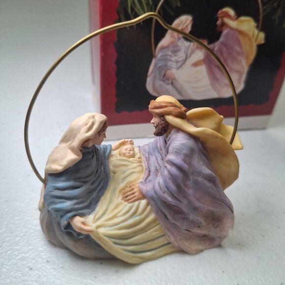 Hallmark Keepsake Ornament Christmas Joy Nativity Scene 1996 Handcrafted By Duan - Picture 1 of 7